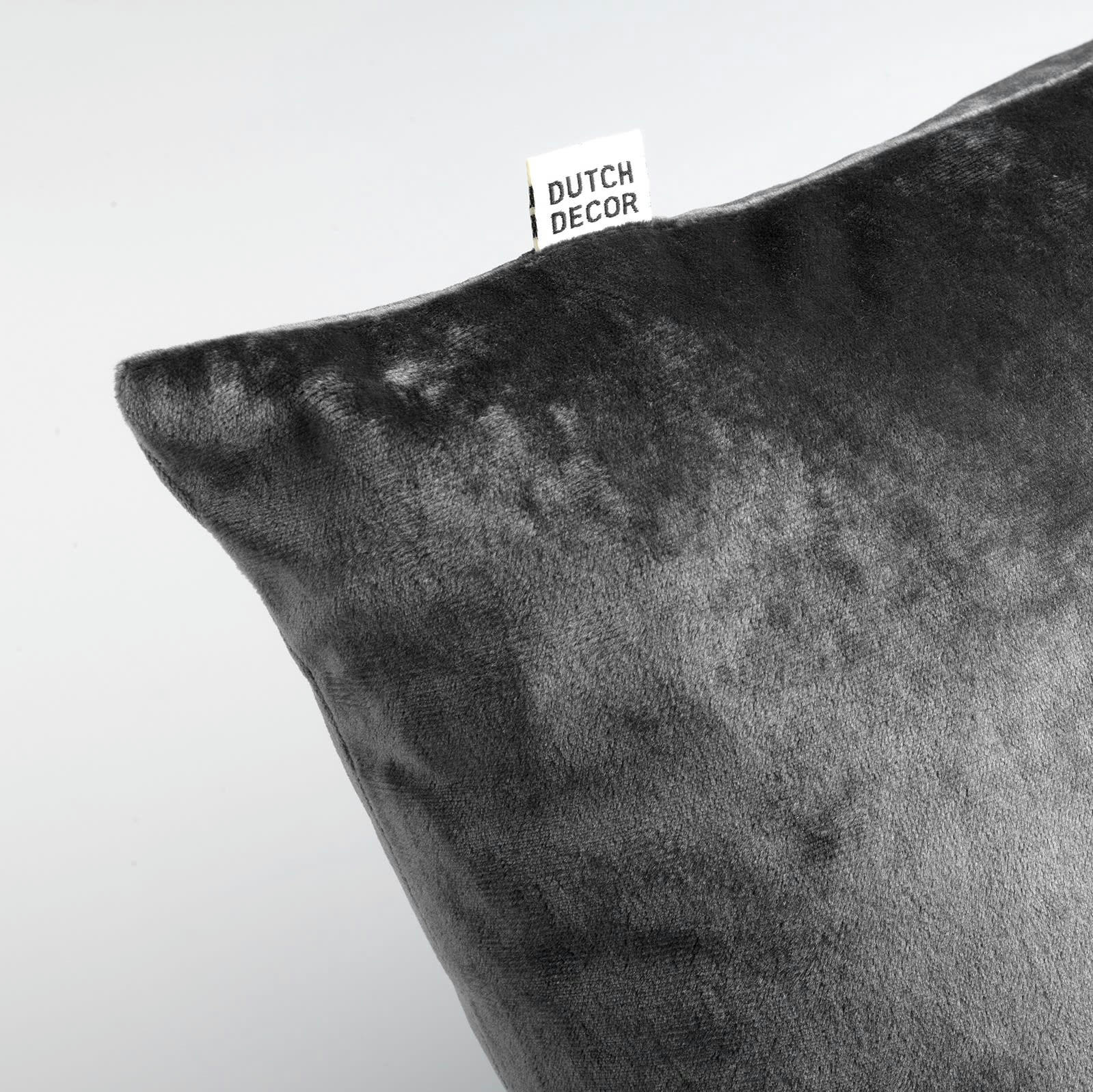 - Coussin - gris en velours 45x45 cm uni