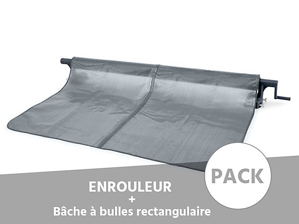 Enrouleur   Bâche à bulles pour piscine tubulaire rectangulaire 5,49 x 2,74 m - Intex