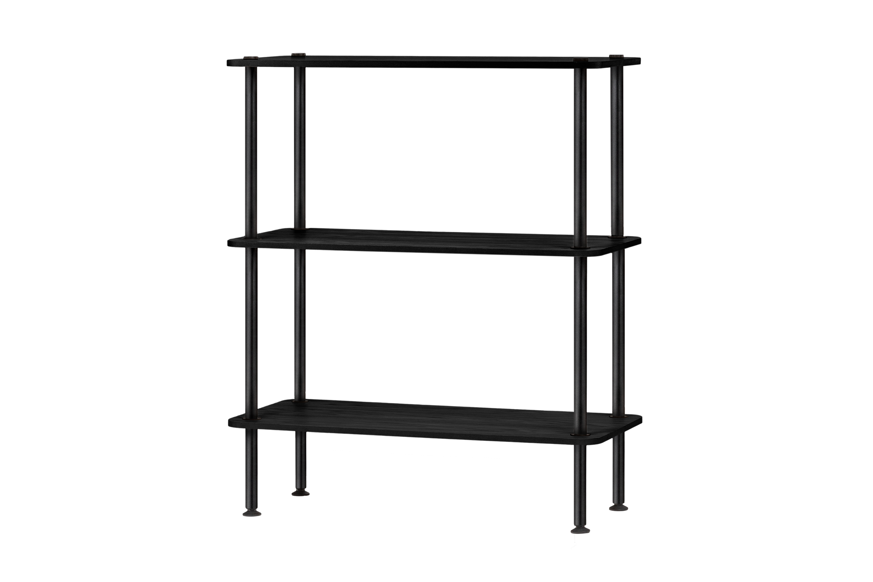 noo.ma Teidi 3-laags open wandrek - Vulcano Black, 80 x 35 x 90,5 cm
