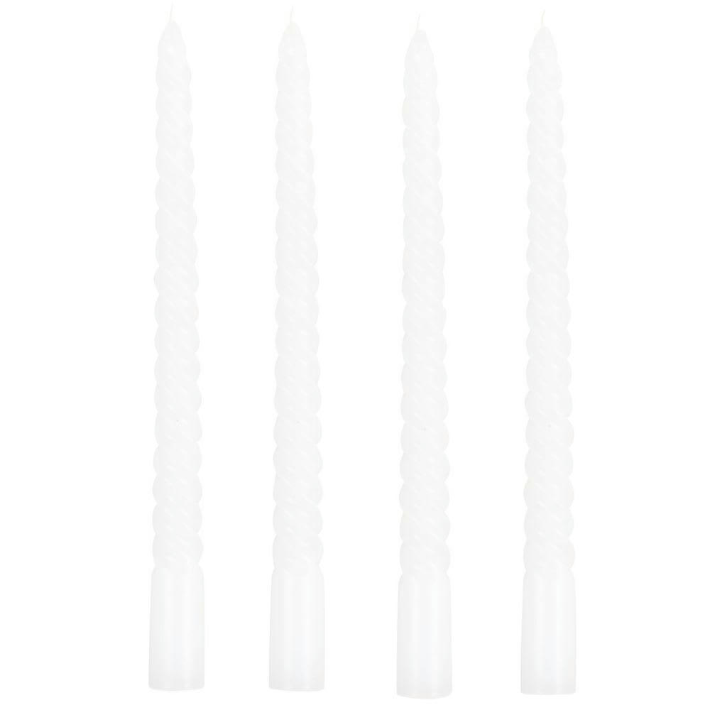 - Bougies longues torsadées blanches (x4)