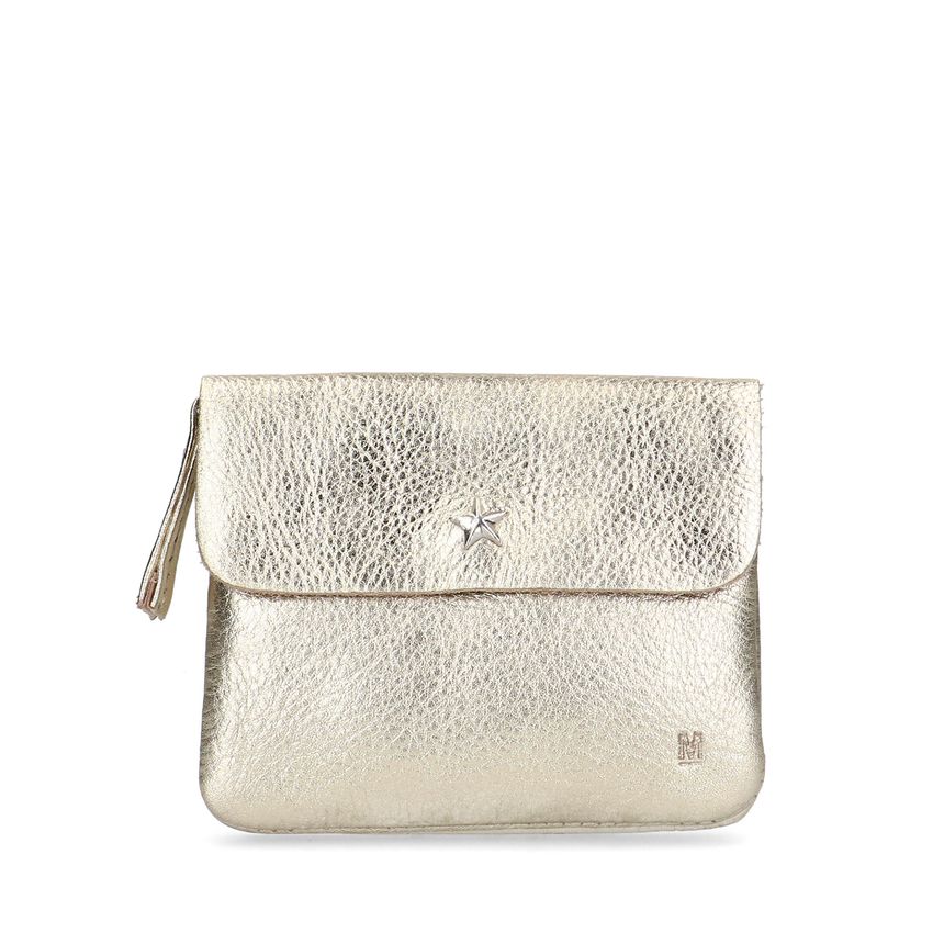 Manfield Goudkleurige leren portemonnee