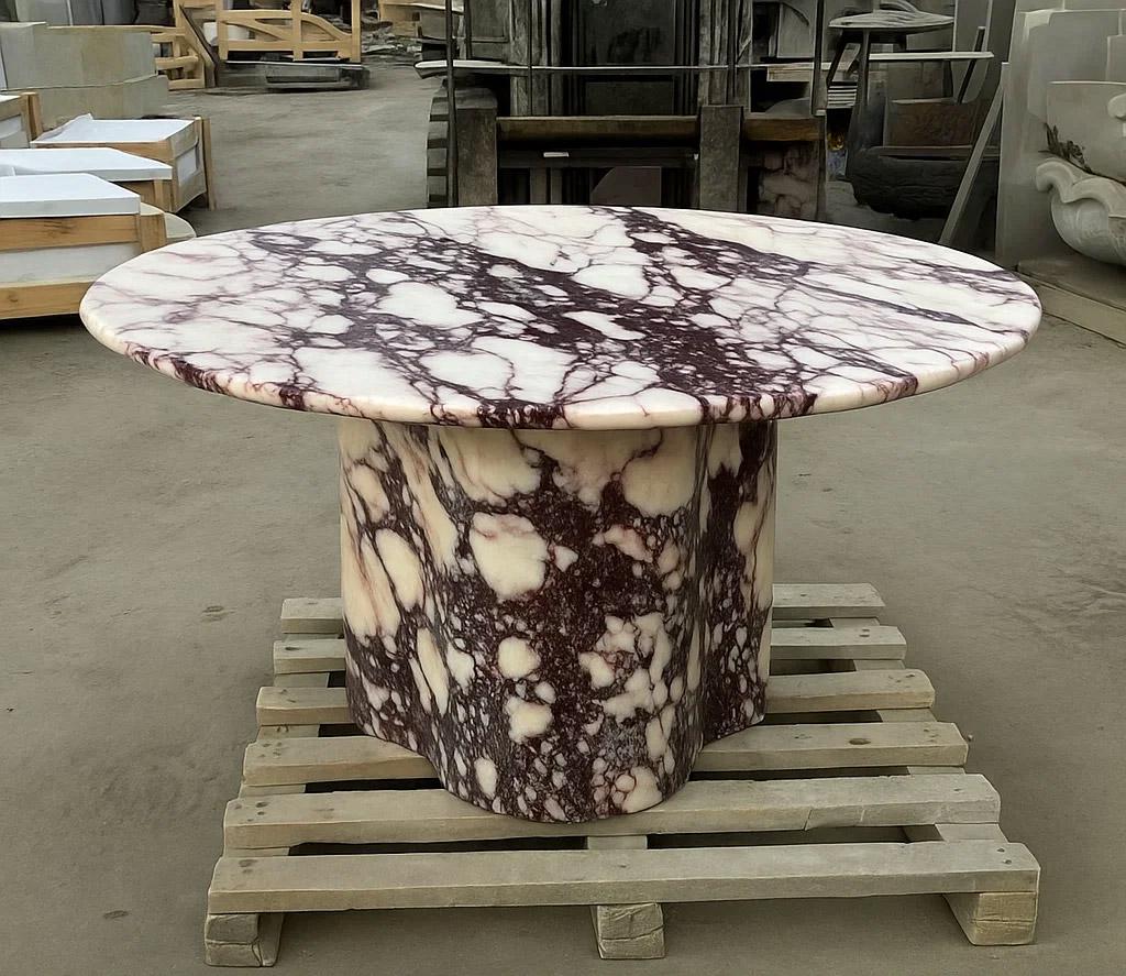 Calacatta Viola Marble Luxury Round Dining Table (D)36'' (H)30''
