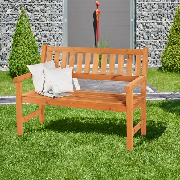 Gartenbank »Borkum«, BxTxH: 125 x 71 x 91 cm, wetterbeständig gebeiztes Kiefernholz