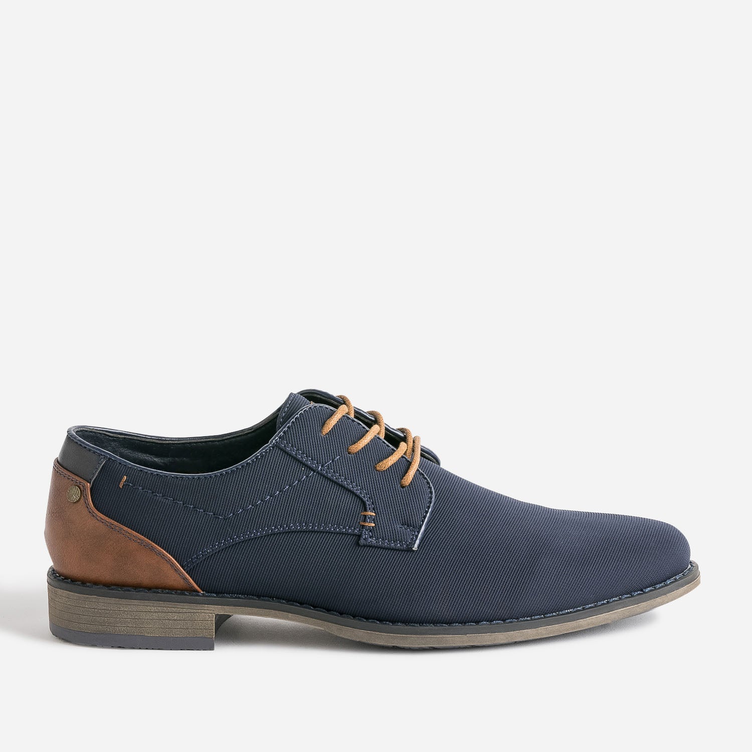 Derby bleu marine en textile