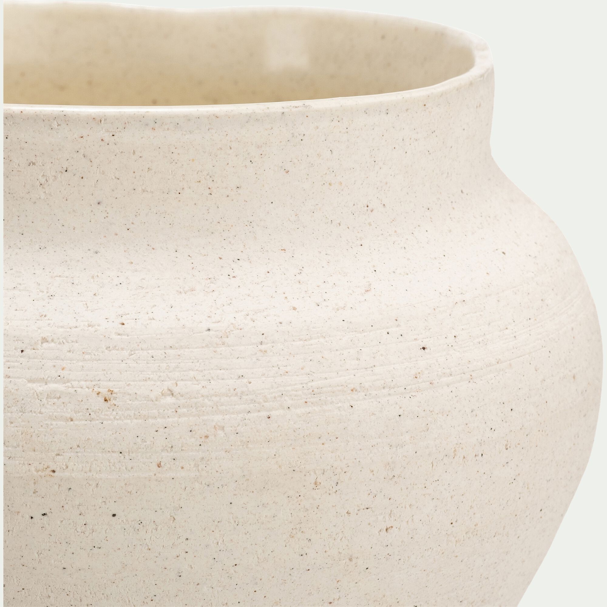 LOSSE - Vase classique en grès moucheté H16cm - blanc