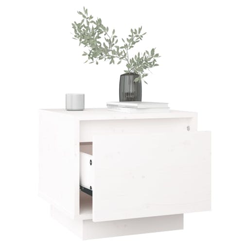 NNEVL Bedside Cabinets 2 pcs White 35x34x32 cm Solid Wood Pine