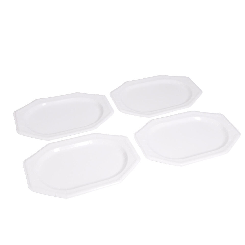 Plateau de présentation ovale x4 en carton blanc 25x34cm