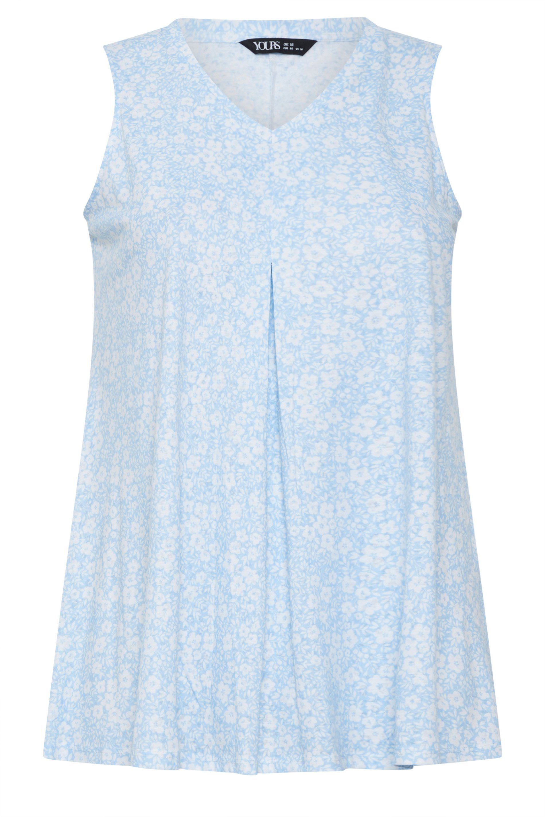 Yours Floral Print Pleat Front Vest Top
