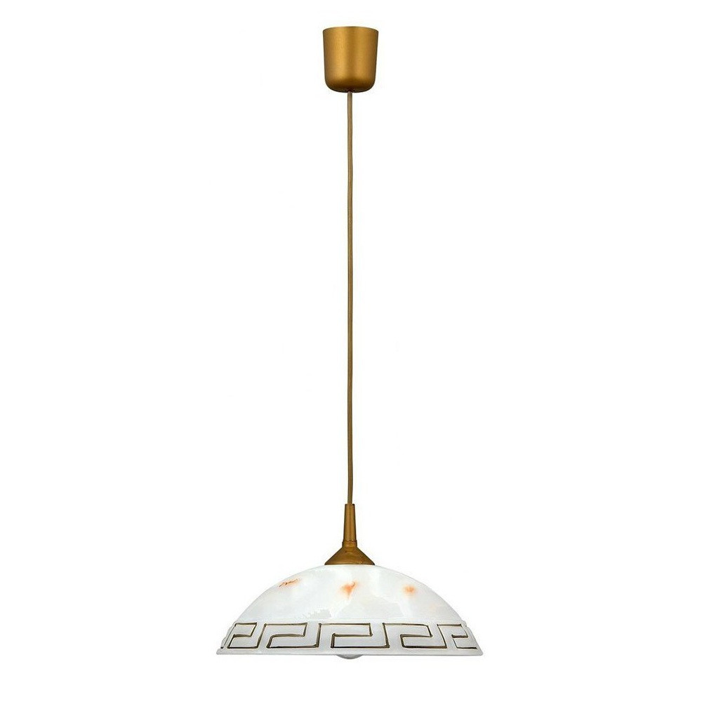 Lampa wisząca brązowo-białe szkło alabastrowe Etrusco 1xE27x40W Rabalux