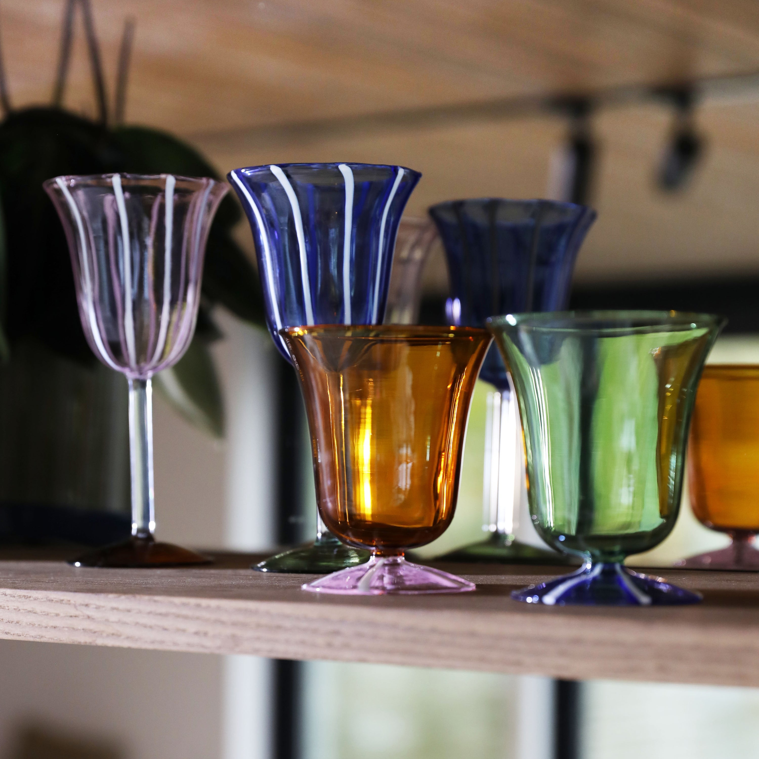 &k amsterdam Eve Waterglazen - Amber - Set van 2