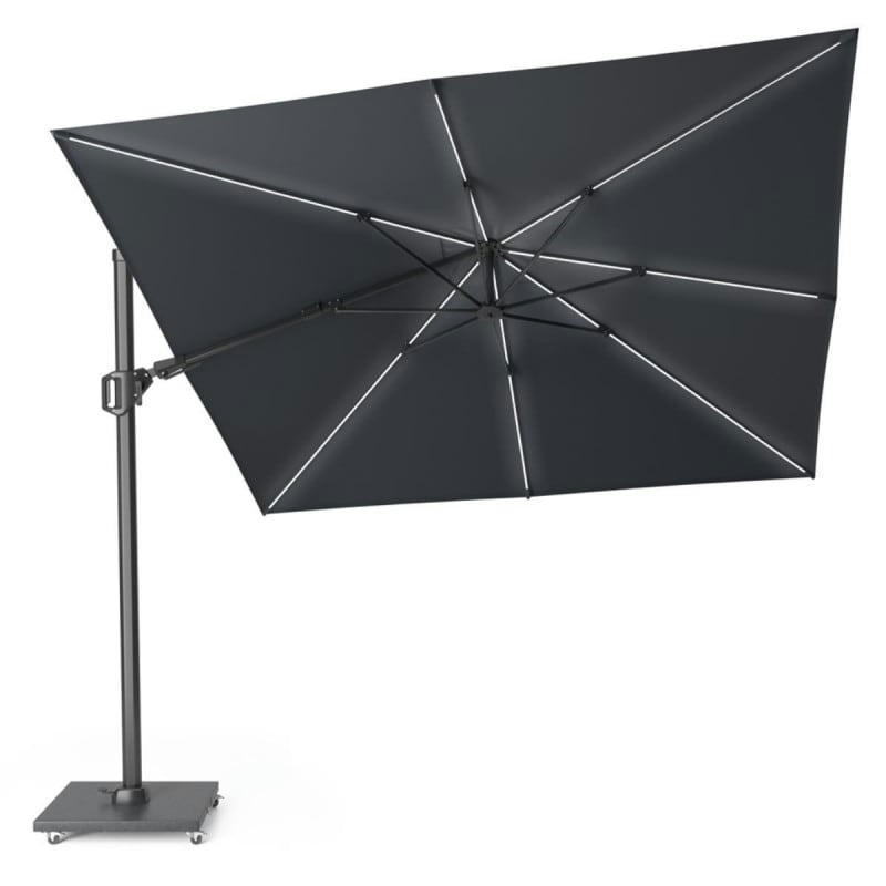 CHALLENGER GLOW - Parasol déporté avec LED 3x3m anthracite