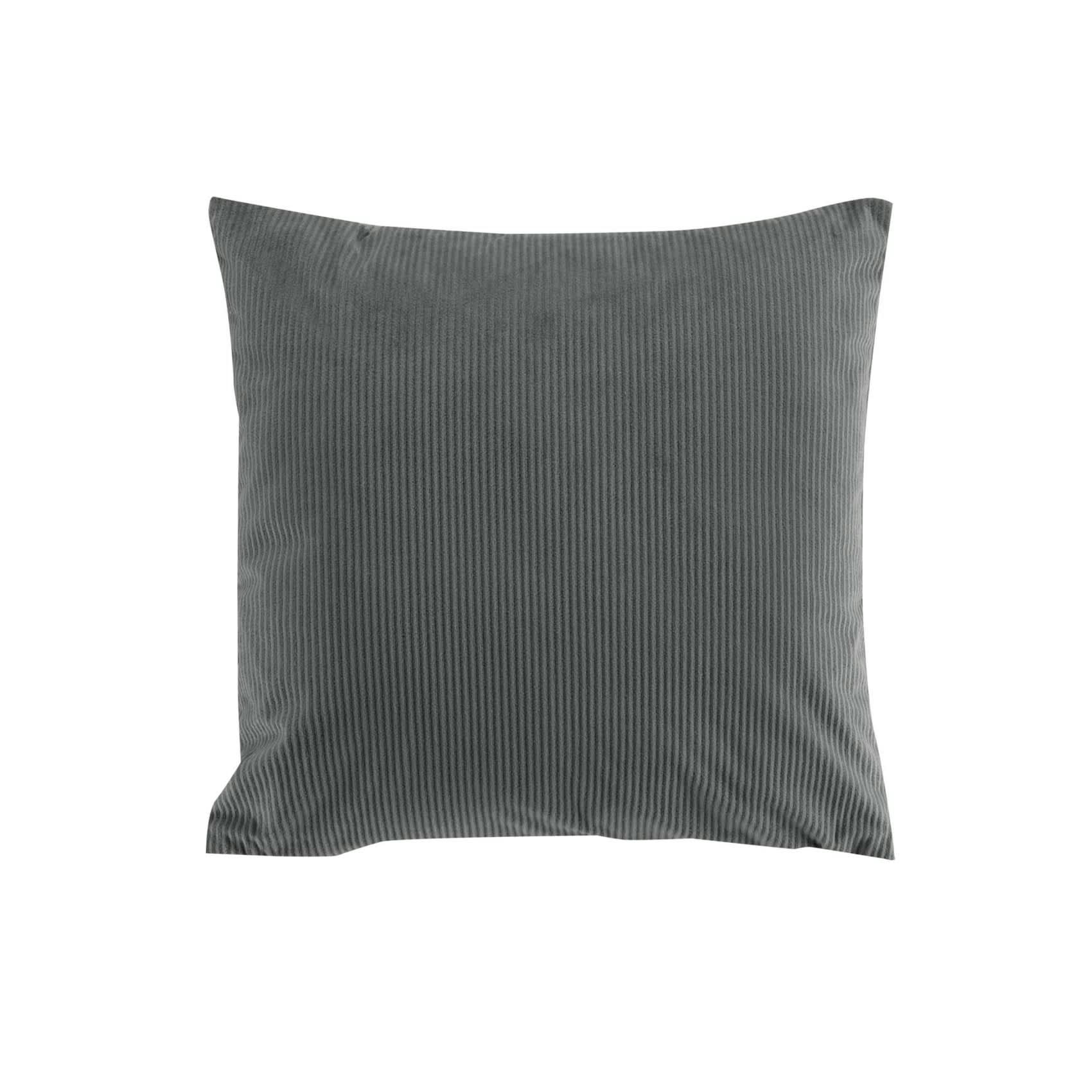 - Coussin déhoussable en velours côtelé gris anthracite 40x40 cm