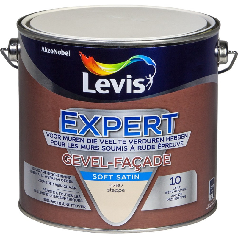 Peinture Expert pour façade blanche satinée 2,5 L LEVIS