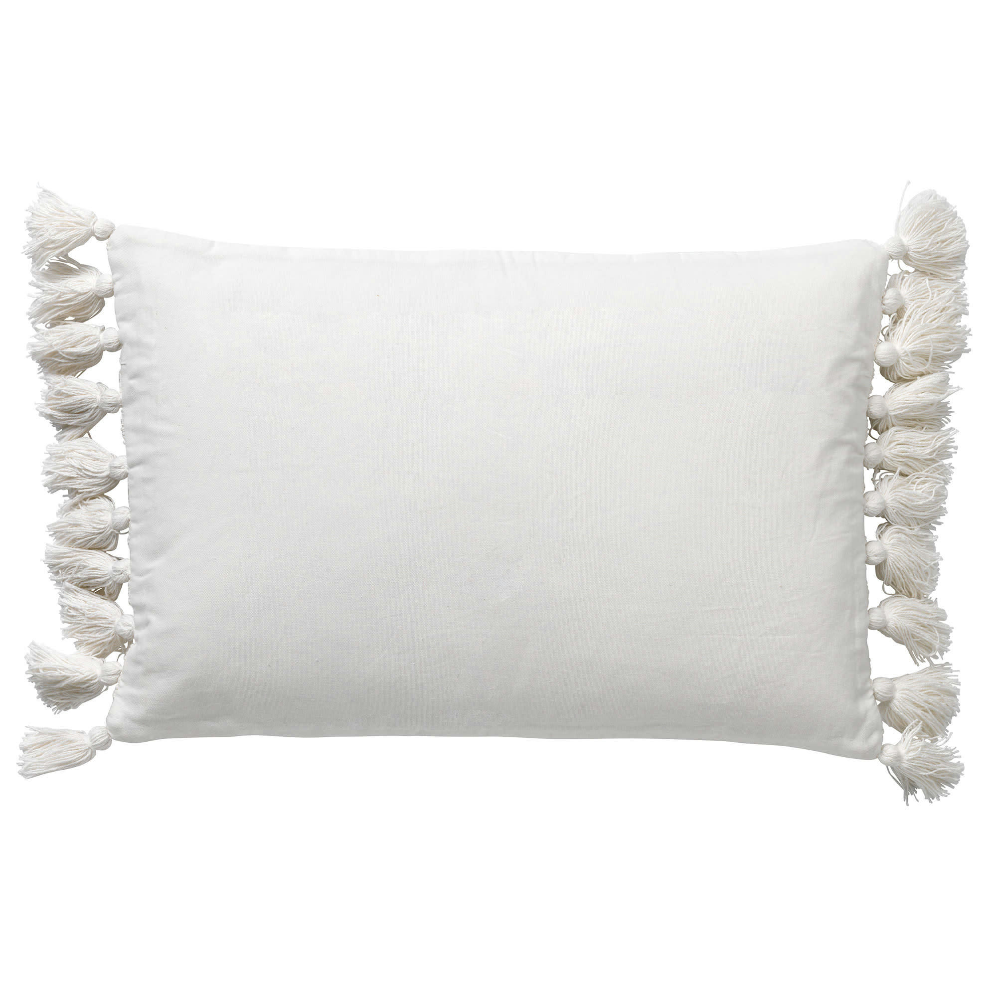 - Coussin blanc en coton 40x60 cm avec motif fleuri