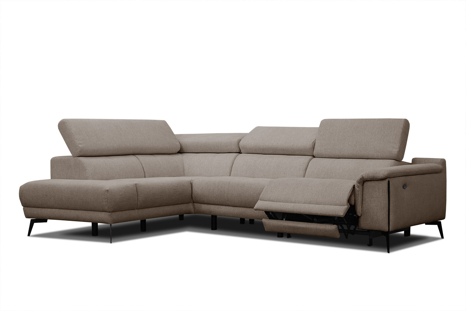 Sofa narożna 5 osobowa MATERA taupe, 1 funkcja relaks