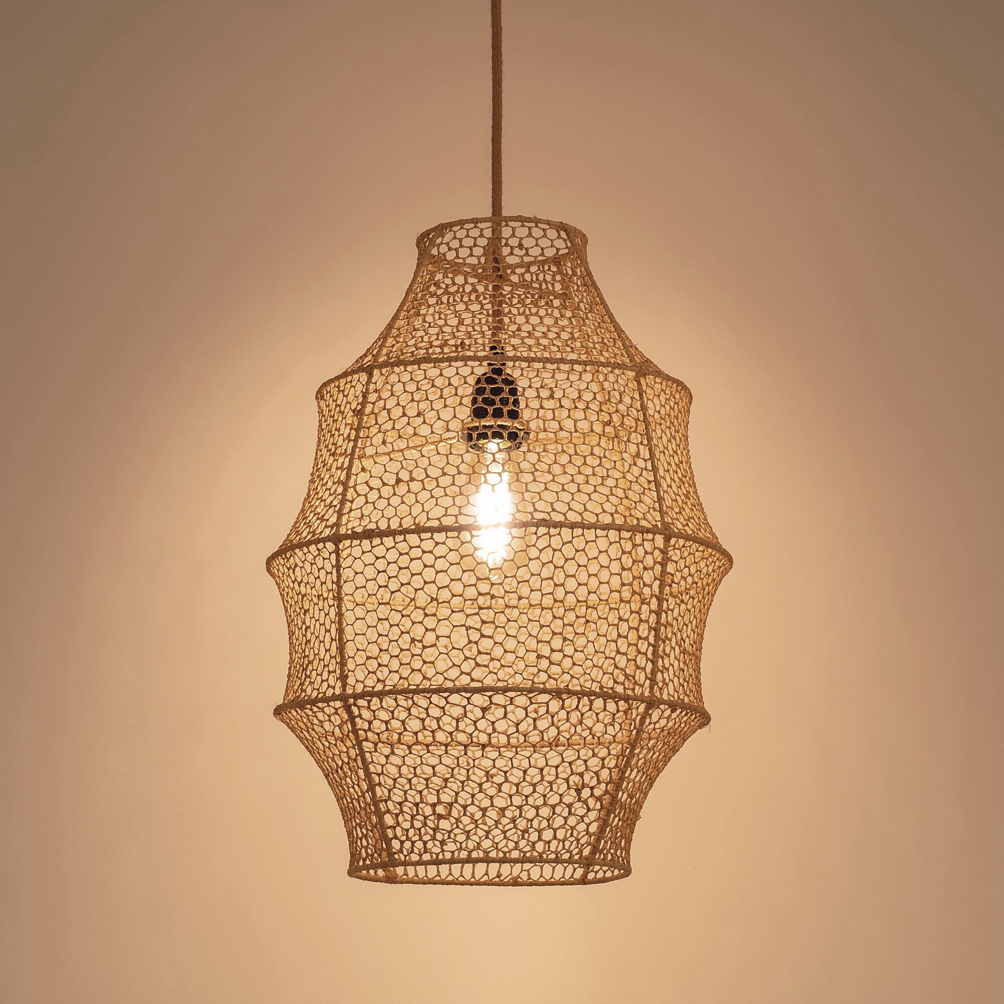 MARRAKECH - Suspension non électrifiée en raphia D40cm - naturel