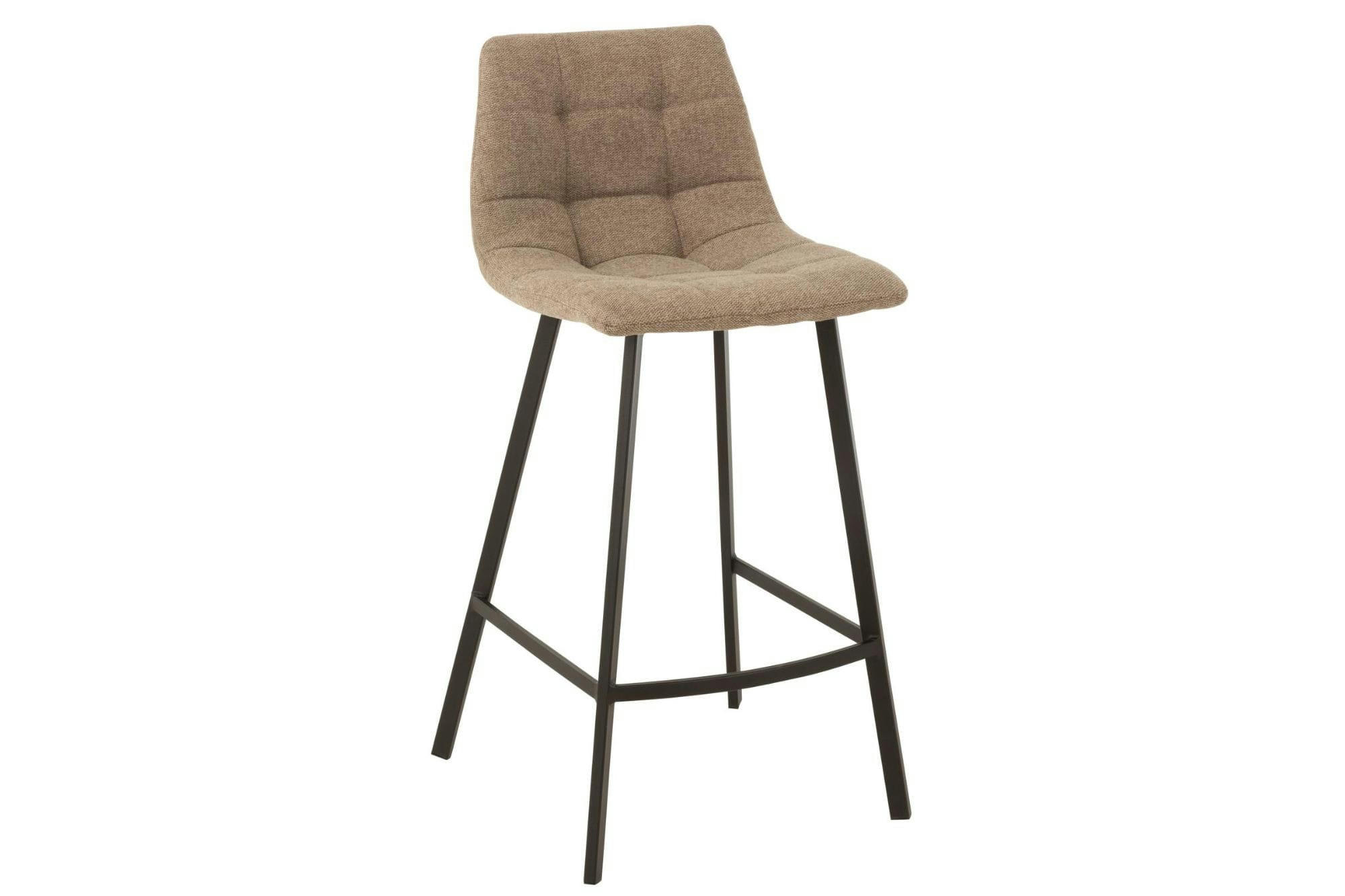 OLIVIA - Lot de 2 chaise de bar en tissu et en métal noir ( lot de 2)