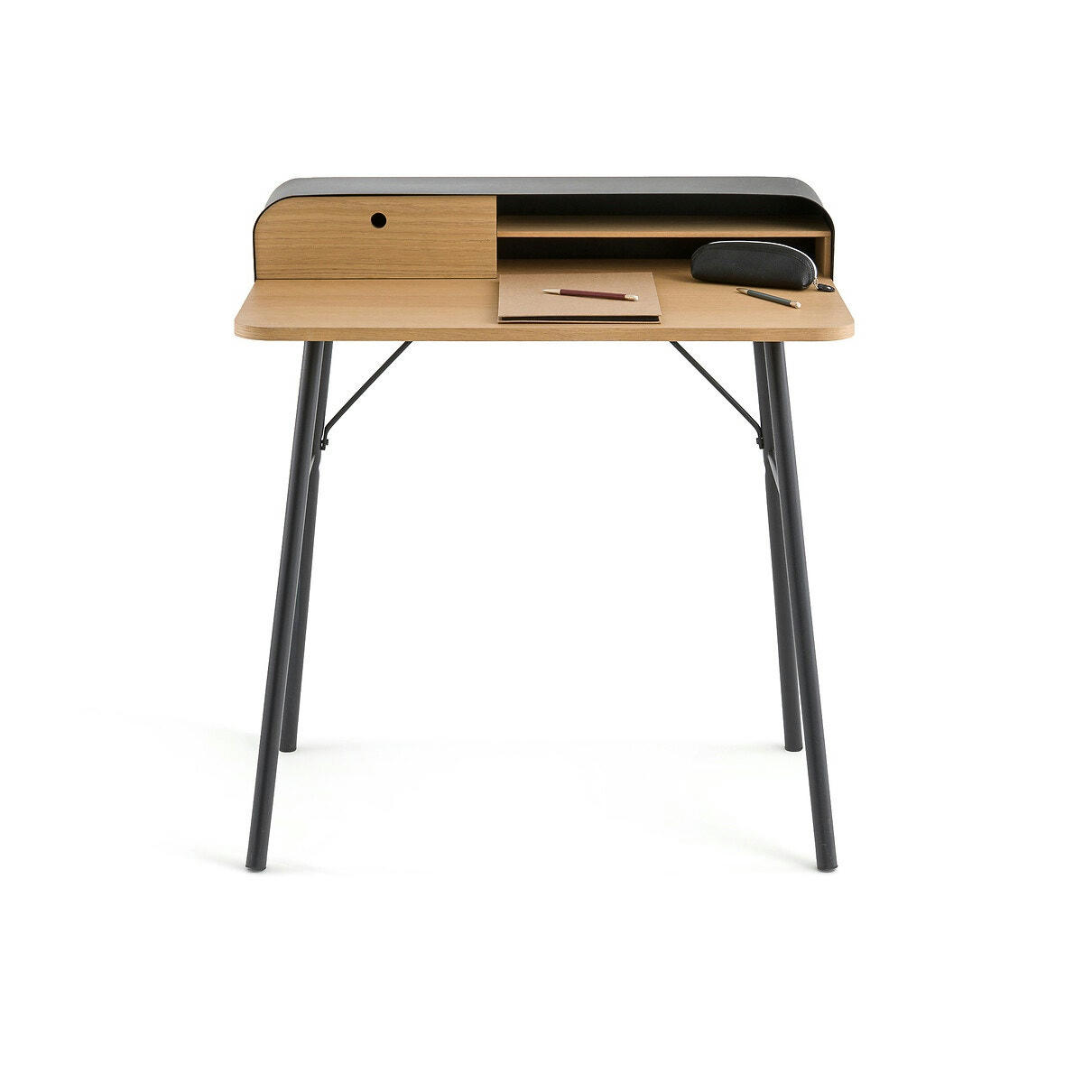 Bureau métal acier et placage chêne Jimi