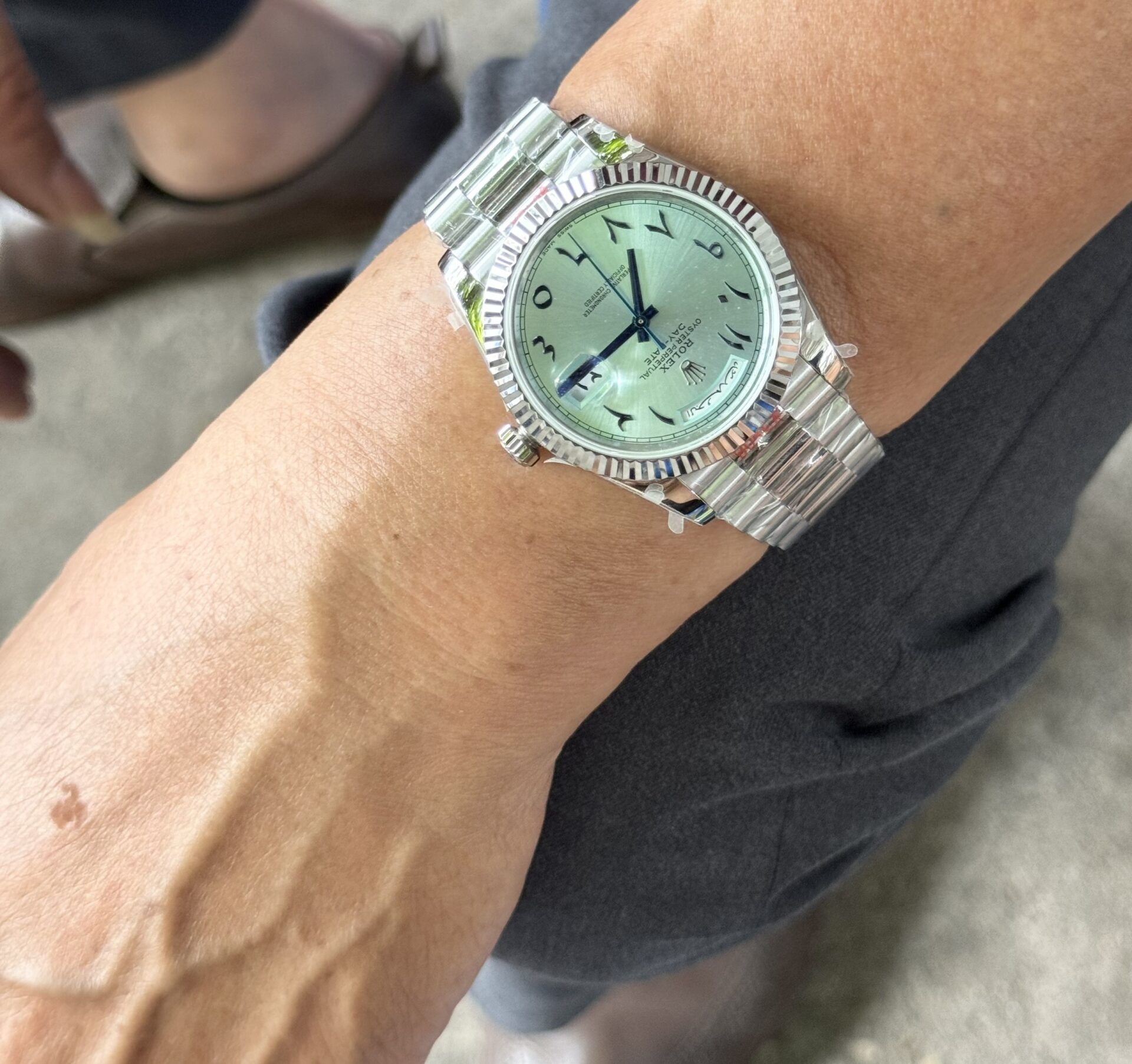 Rolex Day-Date 904L Steel Blue Arabic Dial 40mm Super Clone