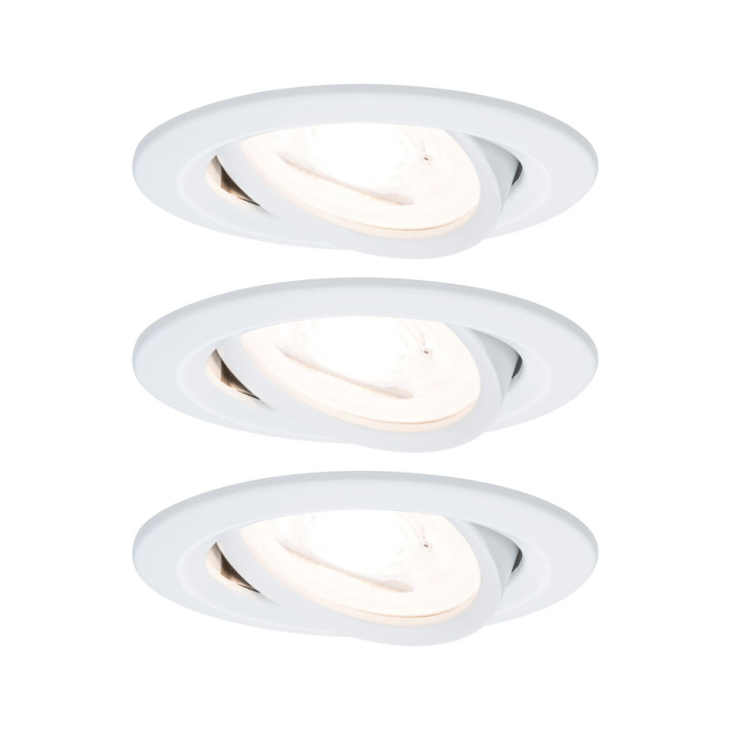 Spot encastrable LED Nova blanc GU10 blanc chaud IP23 6,5 W 3 pièces PAULMANN