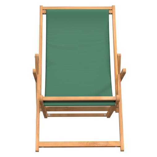 NNEVL Folding Beach Chair Solid Wood Teak Green