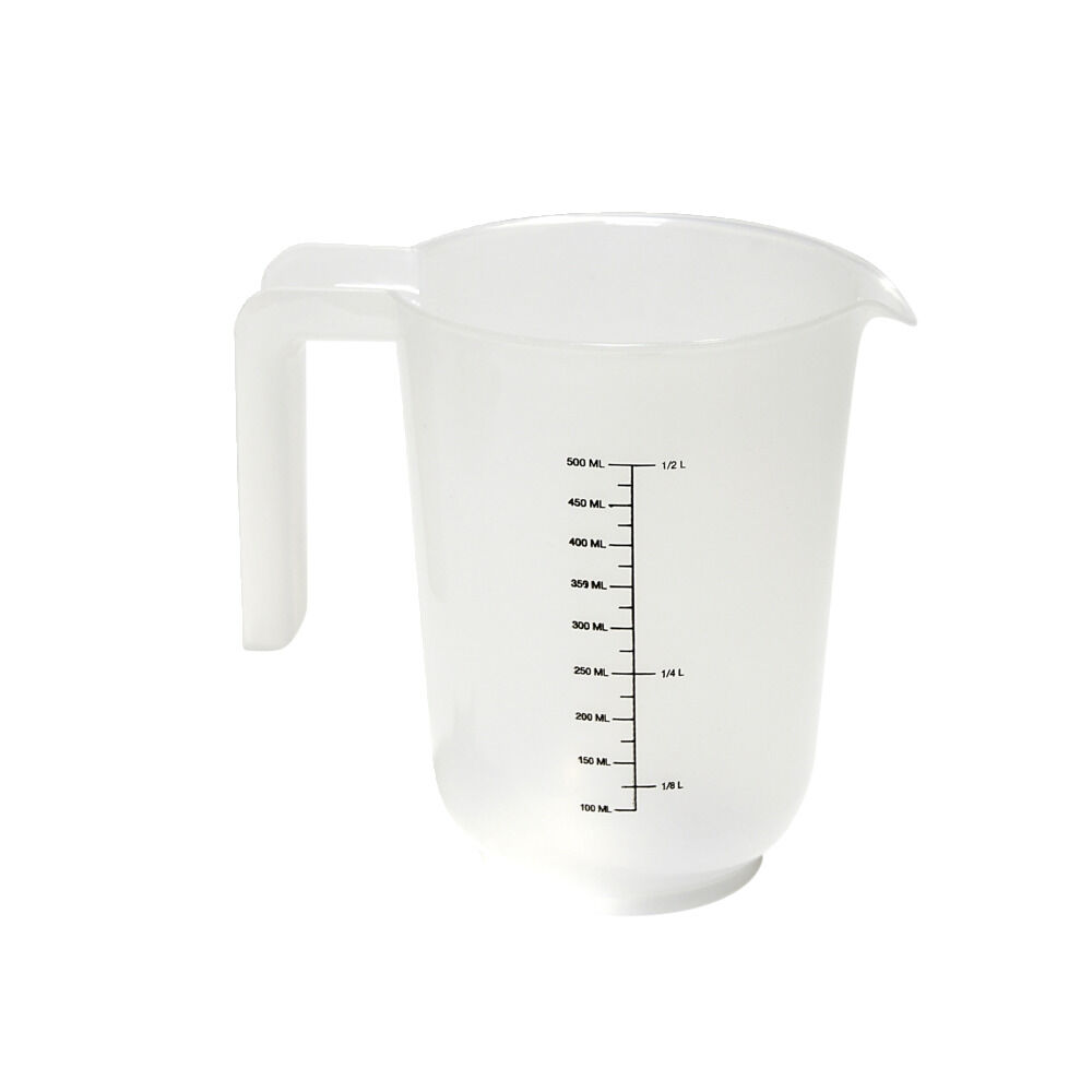 Lot de 3 verres mesureur 250/500/1000ml plastique blanc transparent