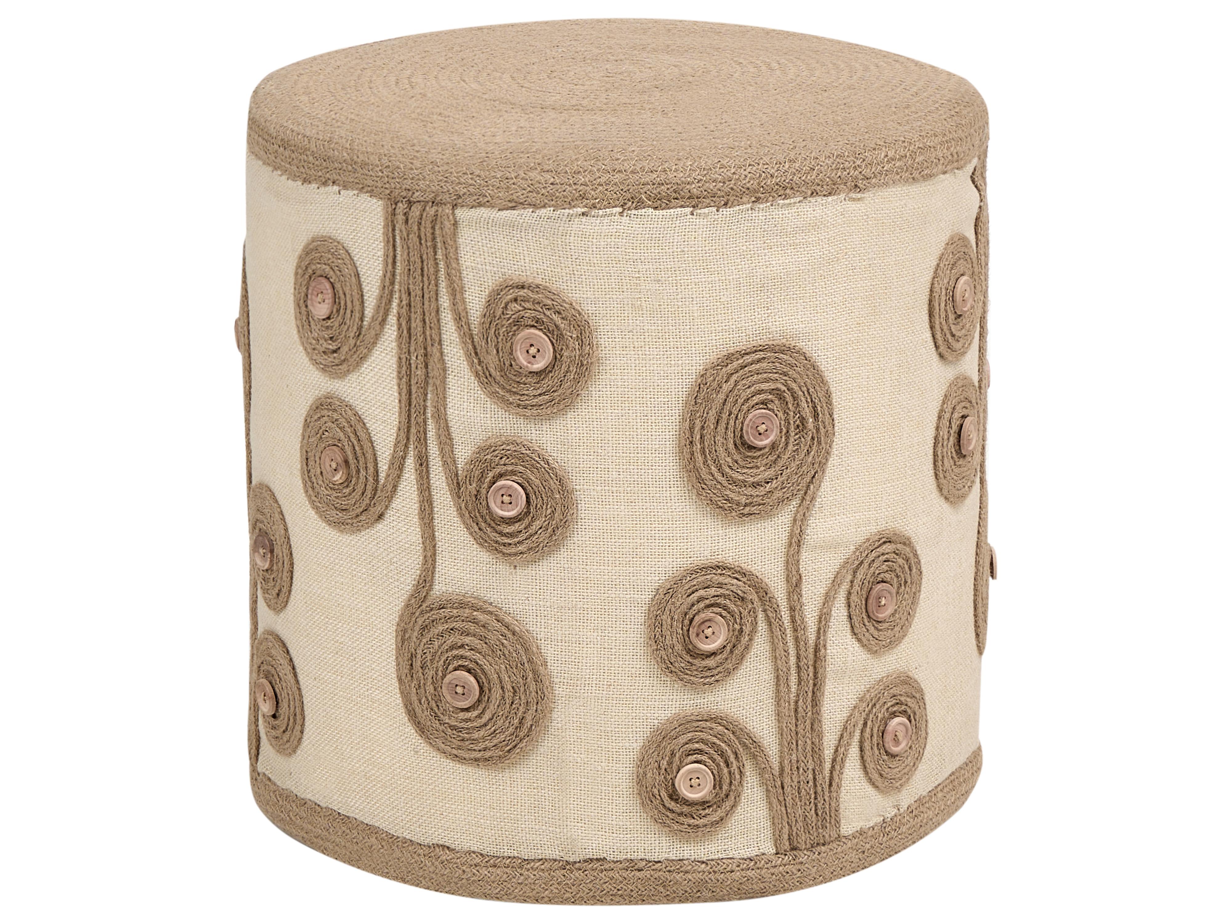 Pouffe DIMAN Jute White