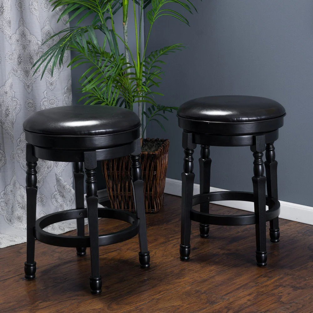 Paxx Bonded 26-inch Leather Swivel Counter Stool (Set of 2) by Christopher Knight Home