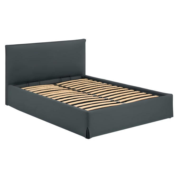 ORSA - Lit coffre en tissu bleu 140x200