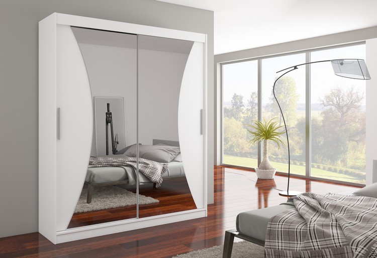 Szafa przesuwna z lustrem CHARLOTTE 180 White