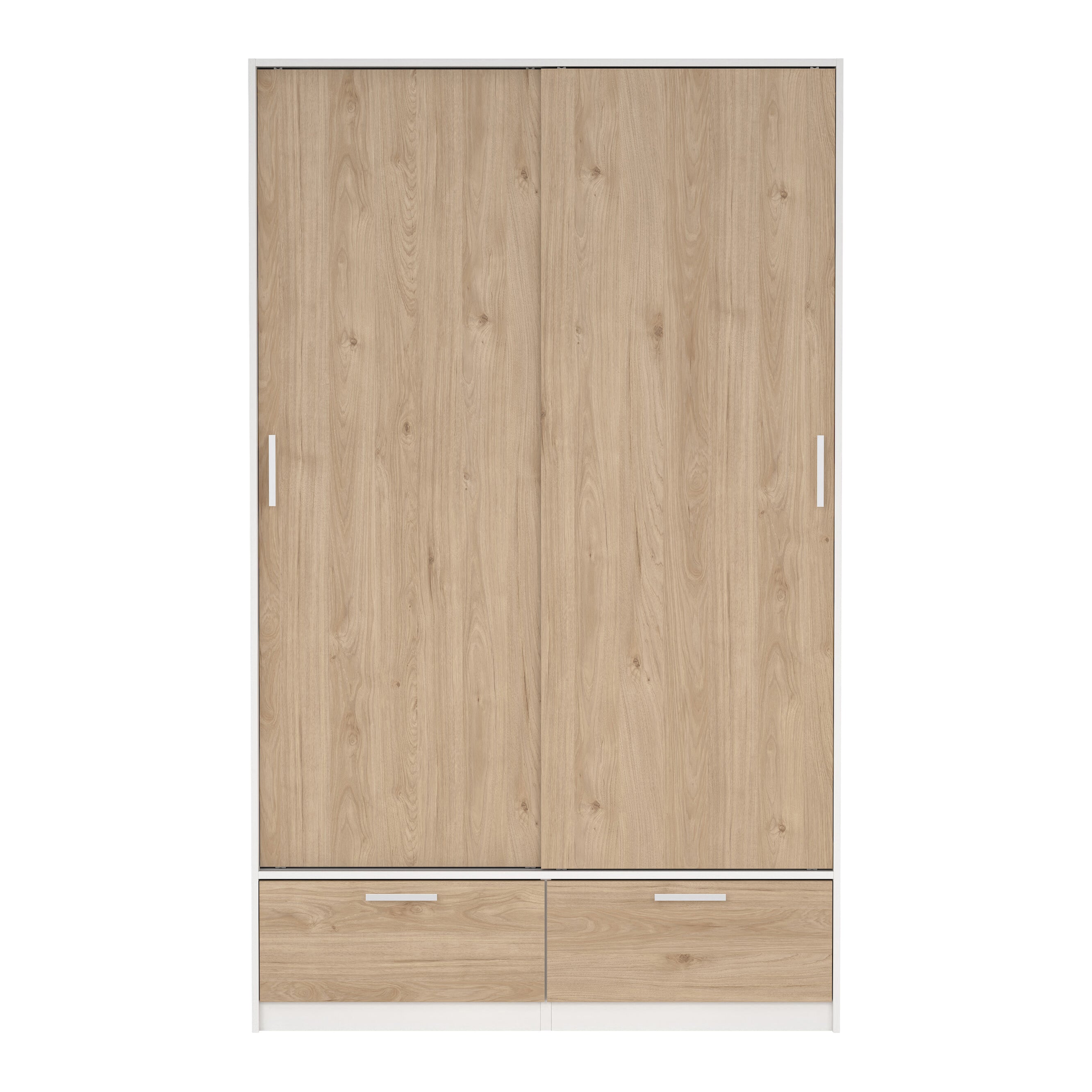 by fonQ basic Slim Kledingkast - B 121,2 cm - Eiken met witte rand