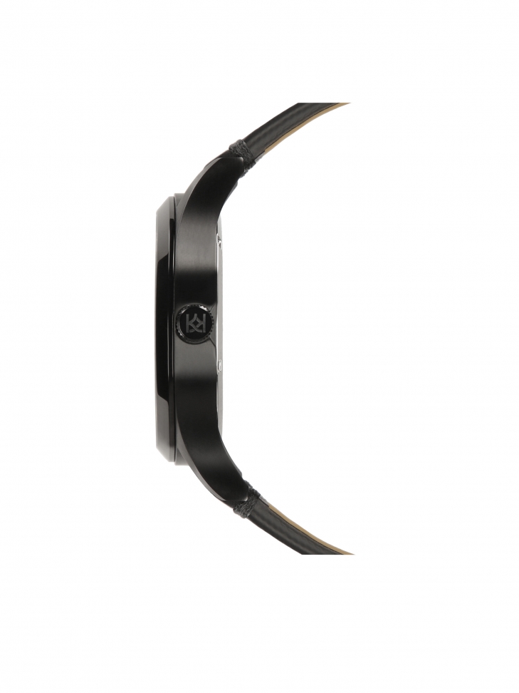 Black watch on a leather strap