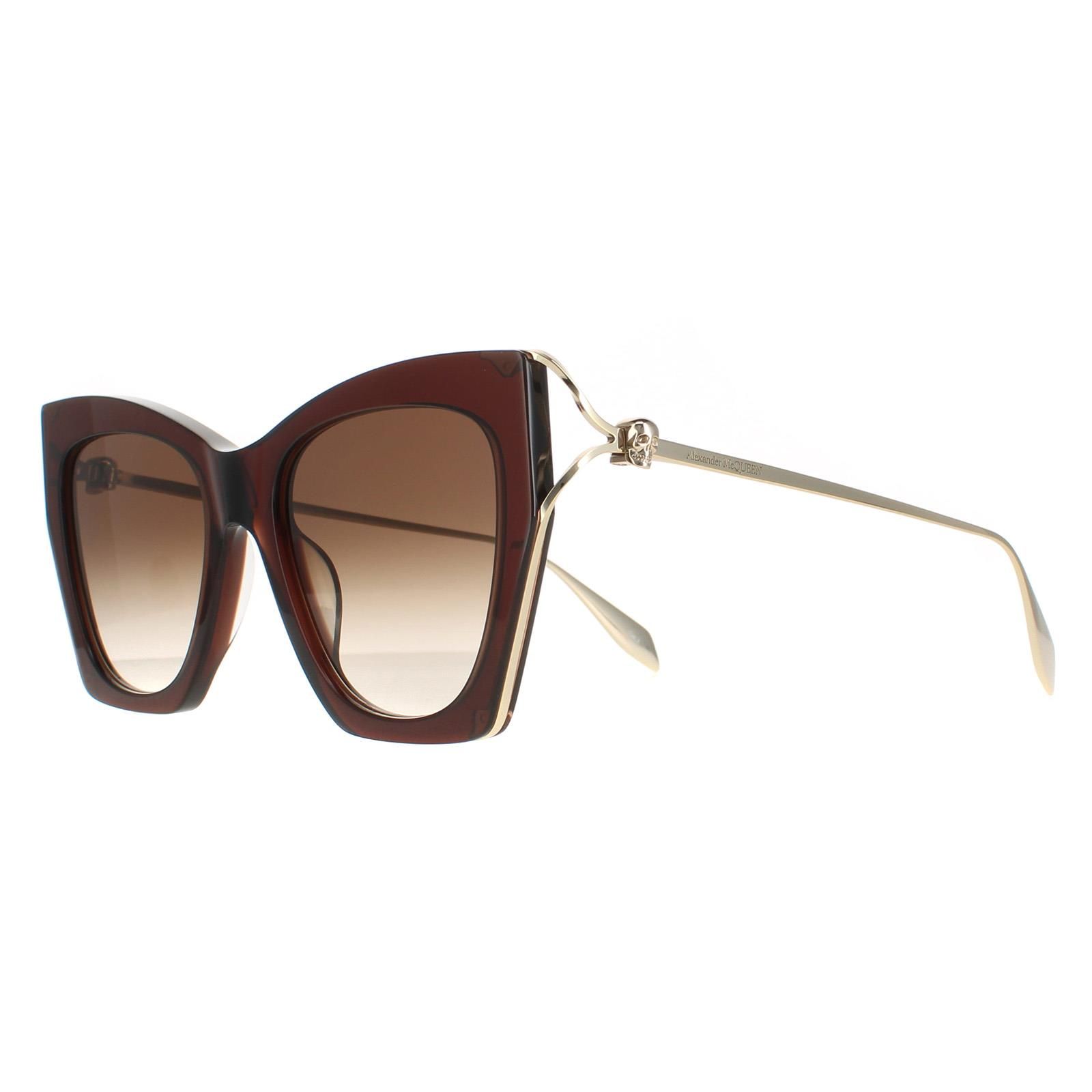 Alexander McQueen Cat Eye Womens Brown Gold Brown Gradient AM0375S