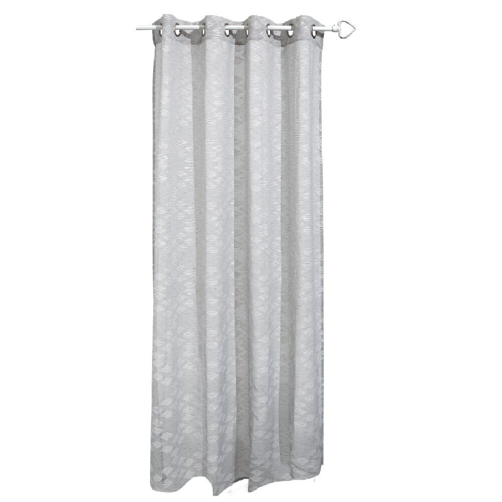 Voilage à oeillets jacquard losange gris