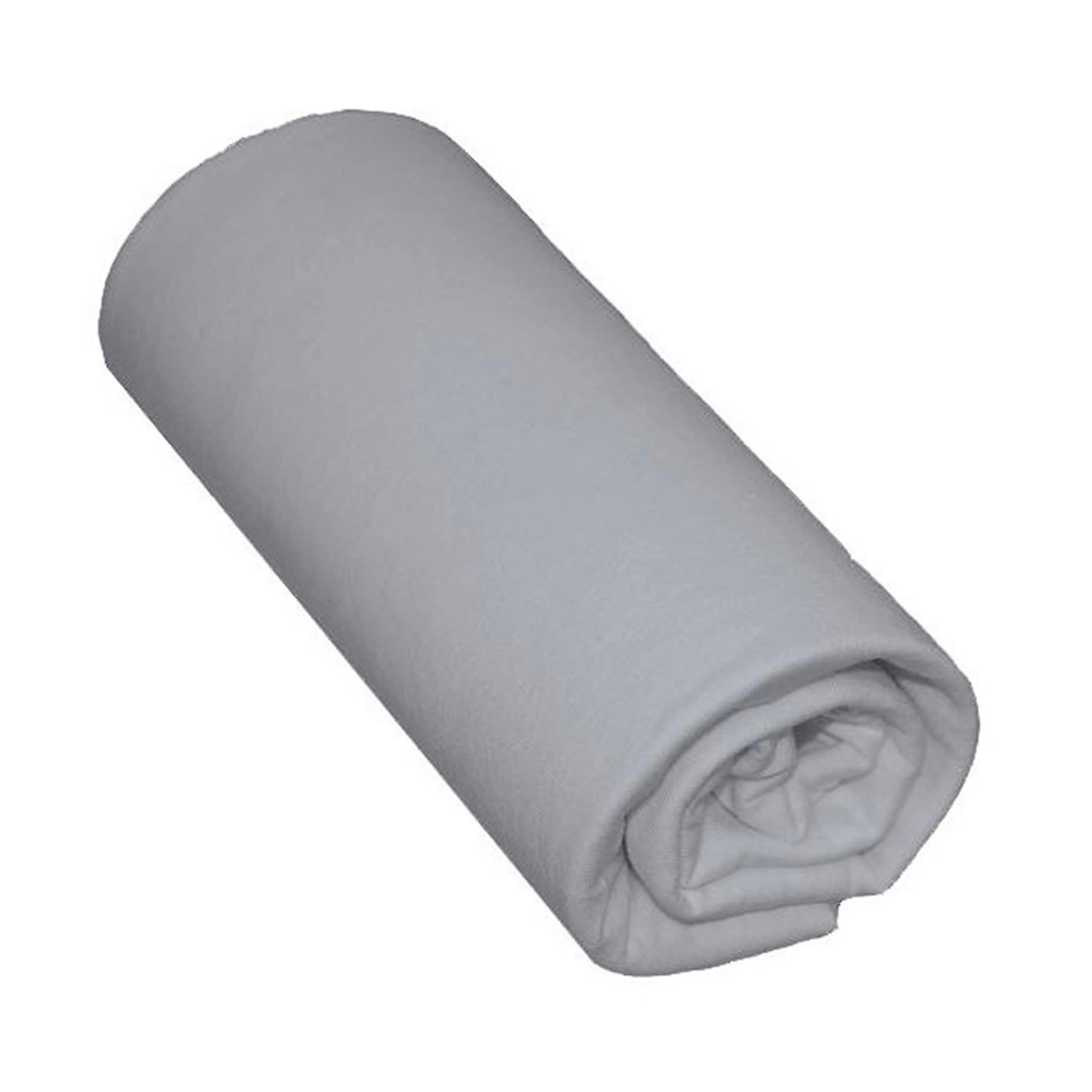 - Drap housse 100% coton gris 70x140 bonnet 15 cm