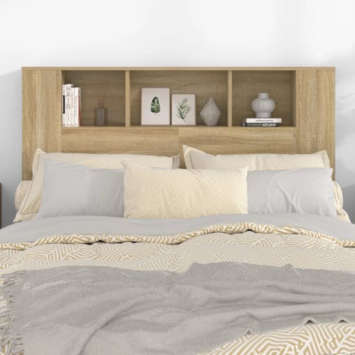NNEVL Headboard Cabinet Sonoma Oak 140x18.5x104.5 cm