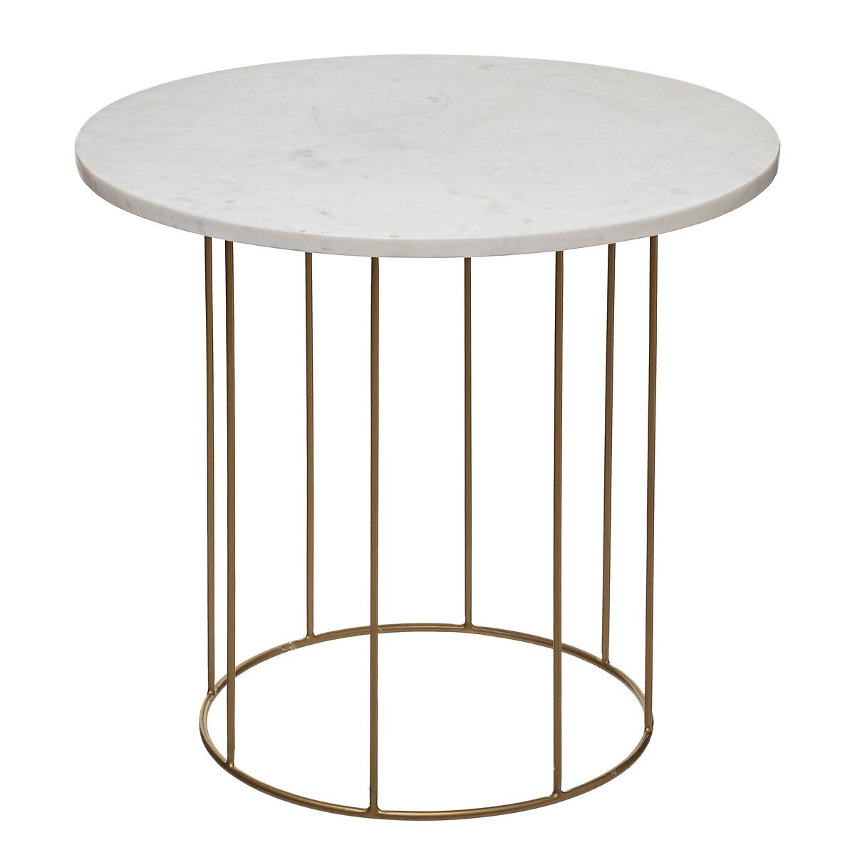 Mesa de apoio GARANCE branca em mármore 45x40cm