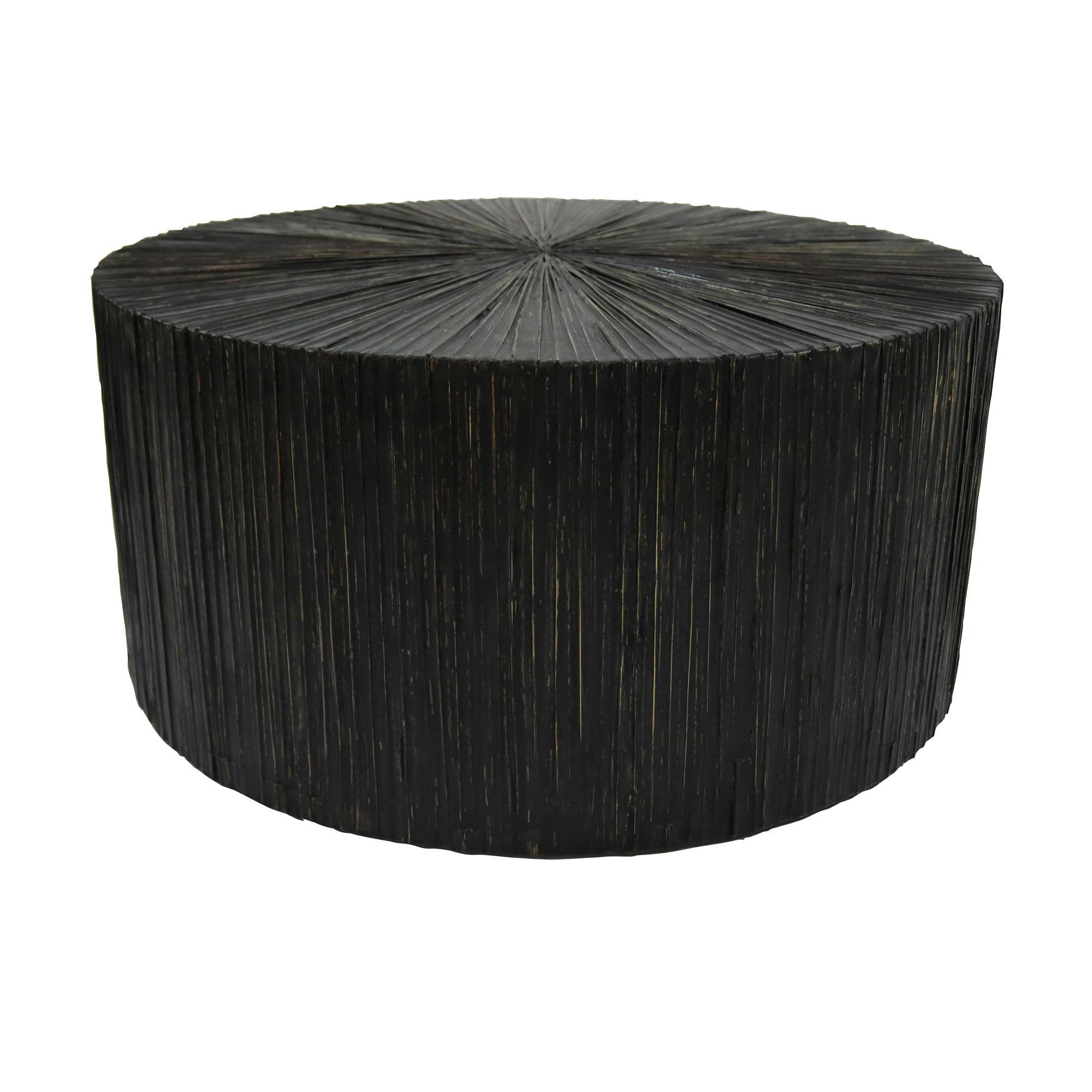TUPAI - Table basse en bois et feuilles de cocotier