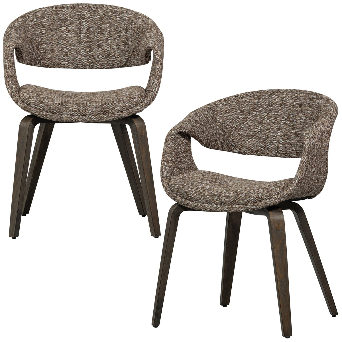WOOOD eetkamerstoelen houten bruinen poot Yossi - Bruin - Set van 2