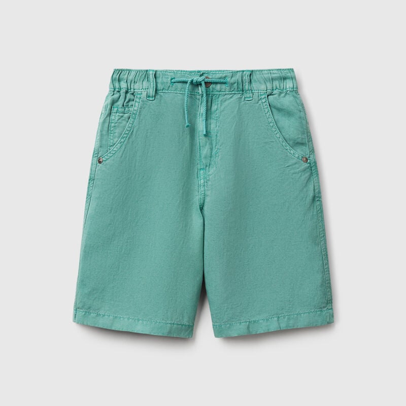 Linen blend bermudas