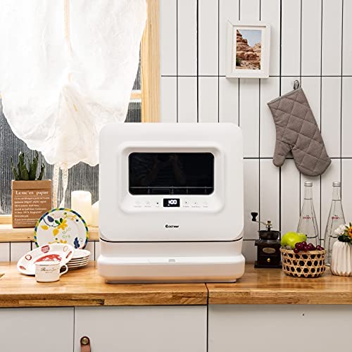 Portable Countertop Dishwasher, with 7.5L Openable Water Tank
