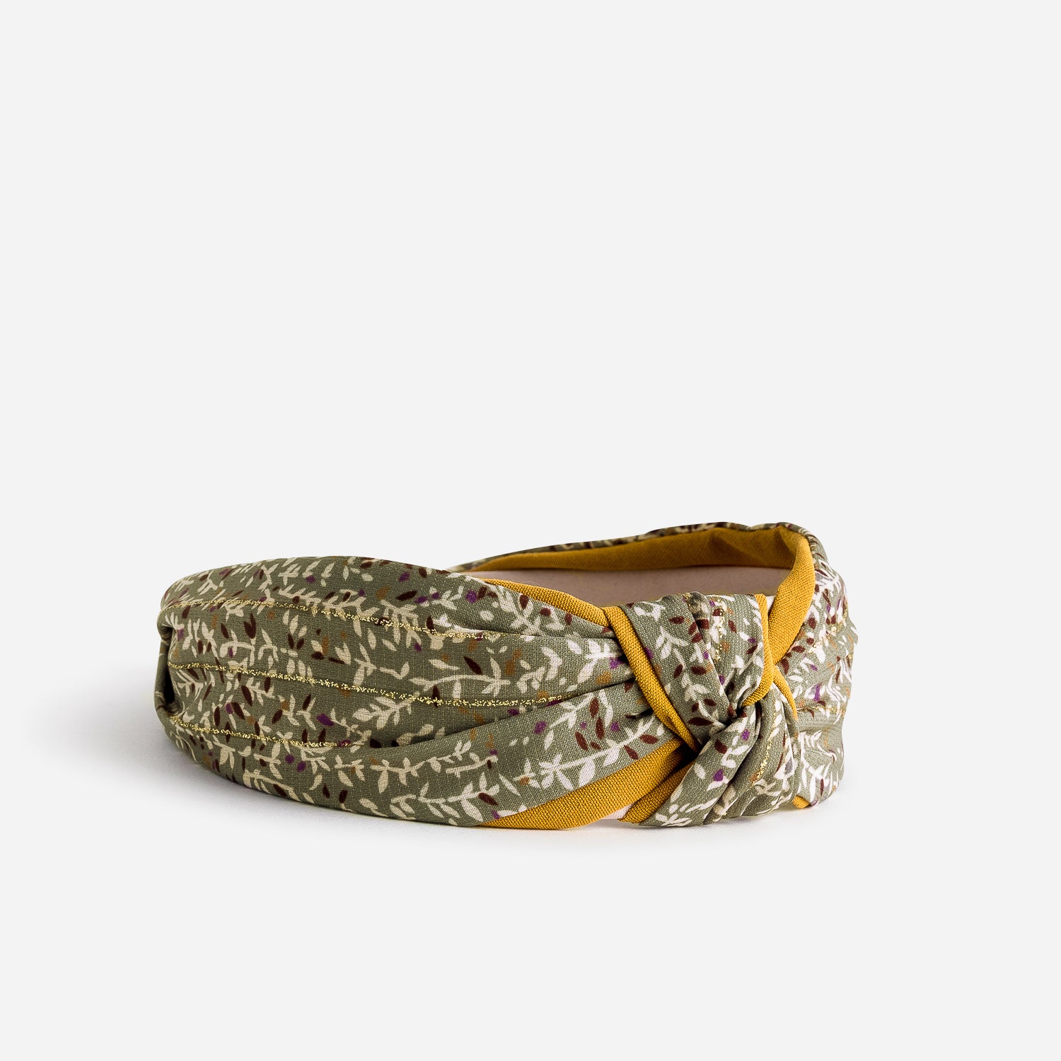 Serre-tête vert sauge à imprimé fleuri