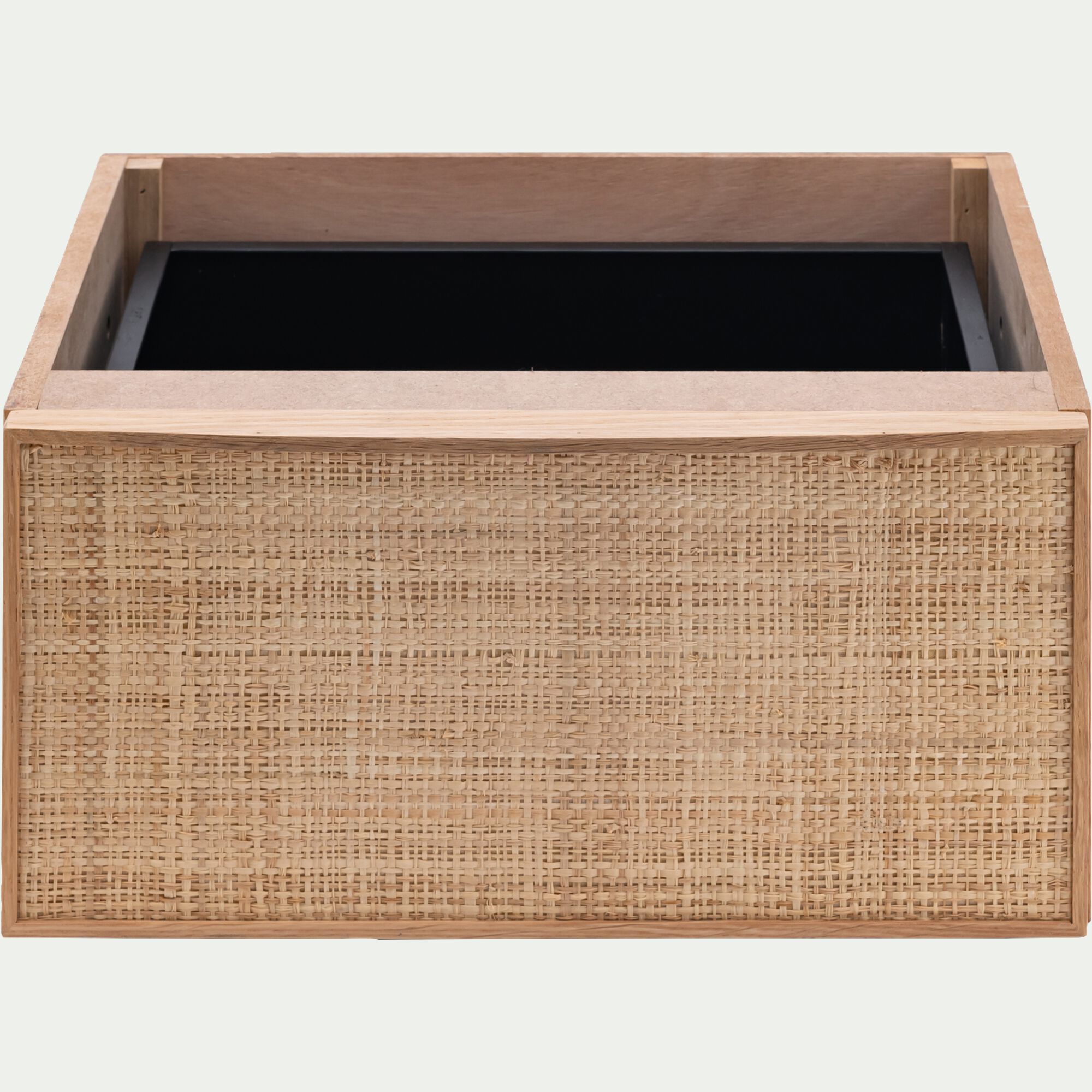 TASSIA - Bloc de 1 tiroir en chêne et raphia L40cm - bois clair