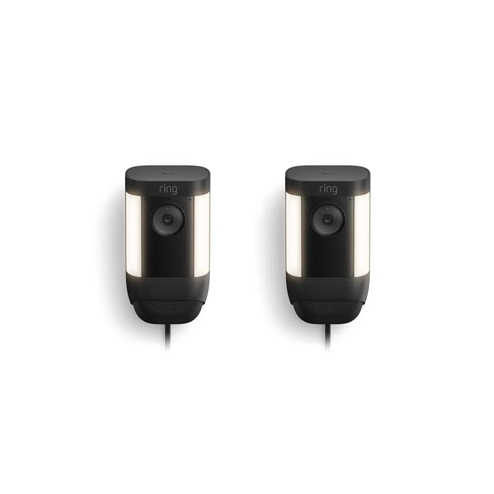 Ring Spotlight Cam Pro, Solar | 3D Motion Detection, Two-Way Talk with Audio+, and Dual-Band Wifi (2022 release) - White(Black/2 Pack/Plug-In)