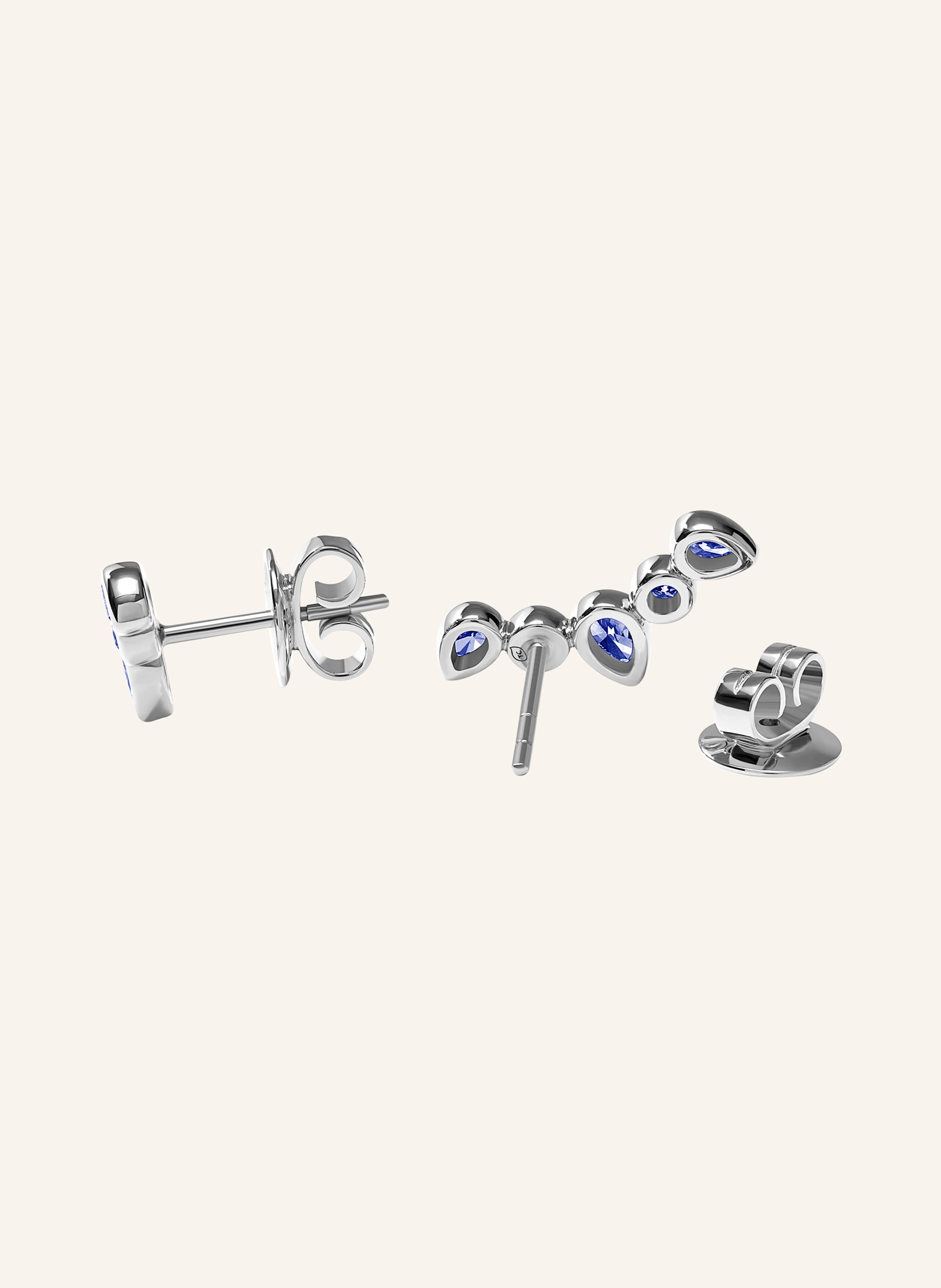 TAMARA COMOLLI Ohrstecker OHRSTECKER GYPSY CRAWLER 'OCEAN' 18K Weißgold