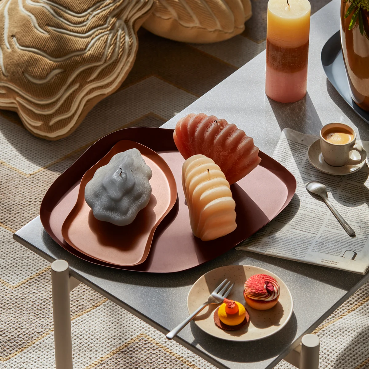 Broste Copenhagen - Seashell Kerze, Muschel, baja blue