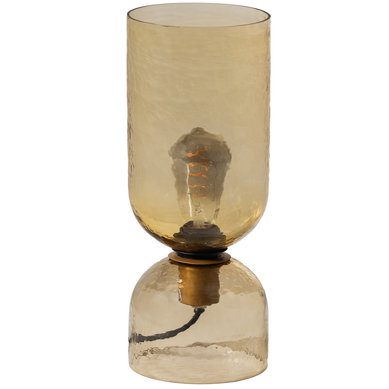 WOOOD Gigi Tafellamp Gehamerd Glas 38xØ15 cm - Naturel