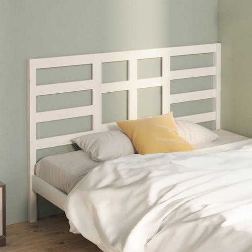 NNEVL Bed Headboard White 141x4x104 cm Solid Wood Pine
