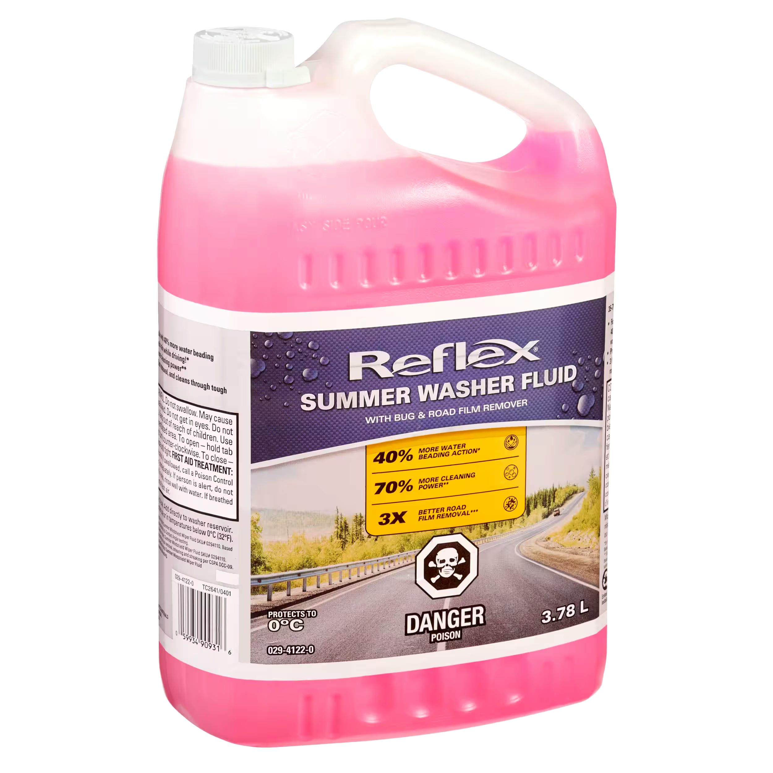Reflex Summer Windshield Washer Fluid, 3.78-L