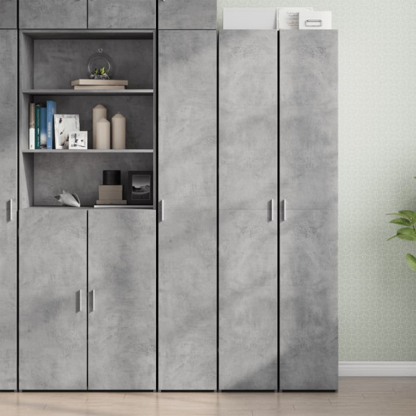 Szafka Szara Beton z Drzwiami z Półkami 30x42.5x185 cm do Salonu